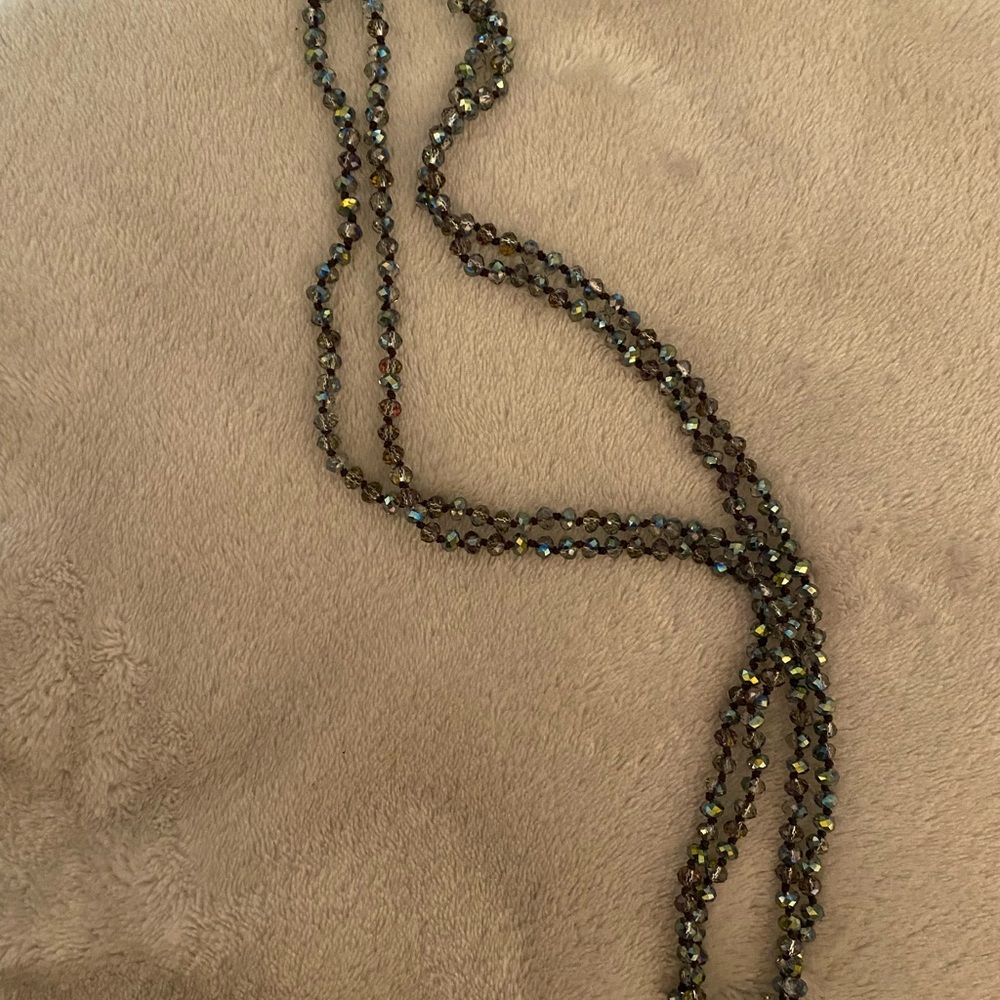 Double wrap beaded necklace